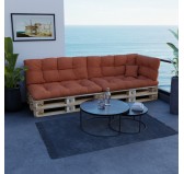 Coussin de Latéral pour Palette, Matelassé, 60x40x12 cm, Orange
