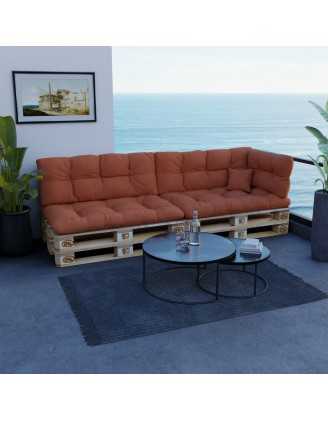 Coussin de Latéral pour Palette, Matelassé, 60x40x12 cm, Orange