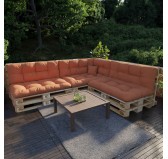 Coussin de Latéral pour Palette, Matelassé, 60x40x12 cm, Orange