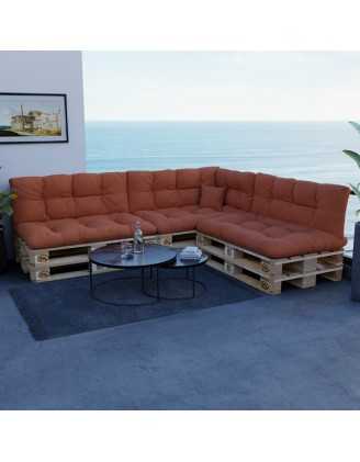 Coussin de Latéral pour Palette, Matelassé, 60x40x12 cm, Orange