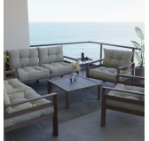Set de 2 Coussins de Chaise de Jardin Beige 70x70 + 70x40