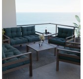 Set de 2 Coussins de Chaise de Jardin Vert Foncé 60x60 + 60x40