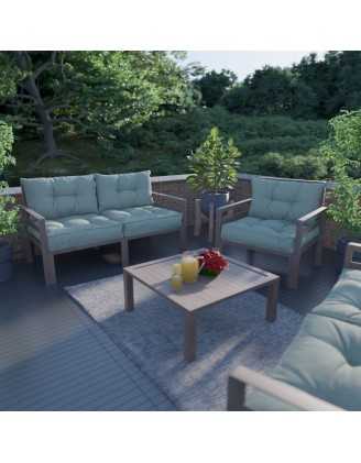 Set de 2 Coussins de Chaise de Jardin, Vert 60x60 + 60x40