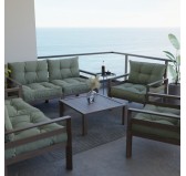 Set de 2 Coussins de Chaise de Jardin, Vert 60x60 + 60x40
