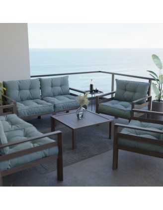 Coussin de Dossier de Chaise de Jardin, Bleu 60x40