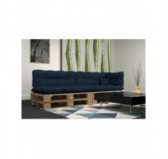 Set de 6 Coussins Matelassés pour Palettes 120x80 + 120x40 Bleu Foncé