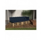 Set de 6 Coussins Matelassés pour Palettes 120x80 + 120x40 Bleu Foncé