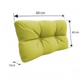 Set de 8 Coussins pour Palette, 3x 120x80 + 3x 120x40 + 60x40 + 40x40, Matelassé, Vert Lime