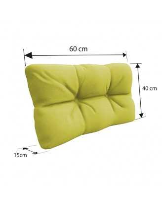 Set de 8 Coussins pour Palette, 3x 120x80 + 3x 120x40 + 60x40 + 40x40, Matelassé, Vert Lime