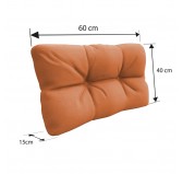 Coussin de Latéral pour Palette, Matelassé, 60x40x12 cm, Orange