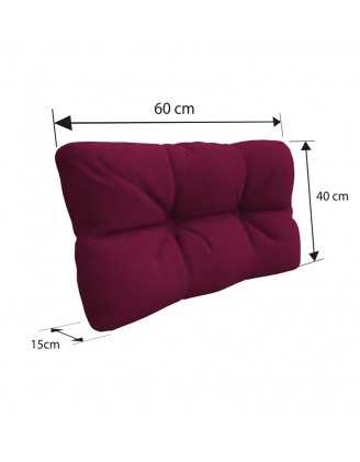 Set de 8 Coussins pour Palette, 3x 120x80 + 3x 120x40 + 60x40 + 40x40, Matelassé, Violet
