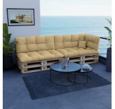 Coussin de dossier pour palette, imperméable, matelassé, 120x40x12, Beige