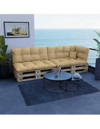 Coussin de dossier pour palette, imperméable, matelassé, 120x40x12, Beige