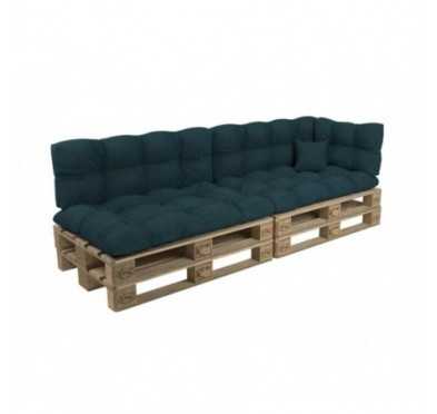 Set de 6 Coussins Matelassés pour Palettes 120x80 + 120x40 Vert Foncé