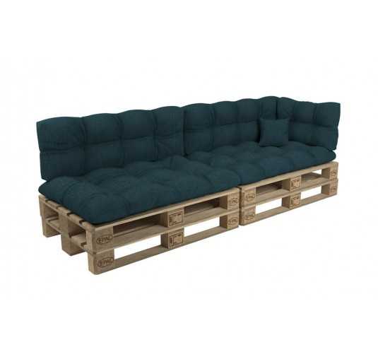 Set de 6 Coussins Matelassés pour Palettes 120x80 + 120x40 Vert Foncé