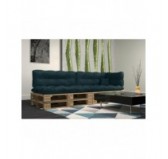 Set de 6 Coussins Matelassés pour Palettes 120x80 + 120x40 Vert Foncé