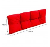 Set de 6 coussins pour palette imperméables, matelassés, 2x Siège + 2x Dossier + Latérale + Décorative, Rouge