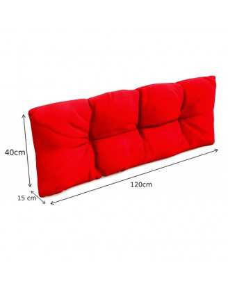 Set de 6 coussins pour palette imperméables, matelassés, 2x Siège + 2x Dossier + Latérale + Décorative, Rouge