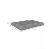 Set de 6 Coussins Matelassés pour Palettes 120x80 + 120x40 Gris