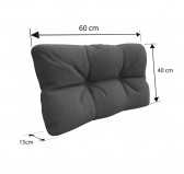 Coussin de Latéral pour palette, imperméable, matelassé, 60x40x12, Anthracite