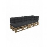 Set de 6 Coussins Matelassés pour Palettes 120x80 + 120x40 Anthracite