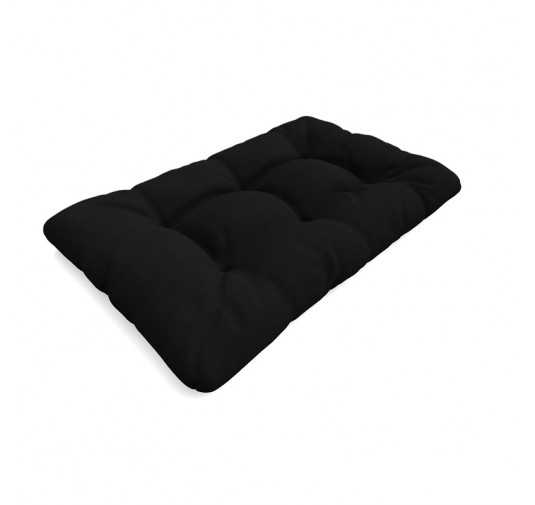 Coussin de siège pour palette, imperméable, matelassé, 120x80x15, Noir