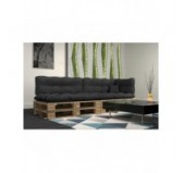 Set de 6 Coussins Matelassés pour Palettes 120x80 + 120x40 Anthracite