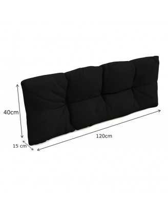 Set de 8 coussins pour palette imperméables, matelassés, 3x Siège + 3x Dossier + Latérale + Décorative, Noir