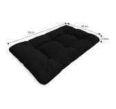 Set de 8 coussins pour palette imperméables, matelassés, 3x Siège + 3x Dossier + Latérale + Décorative, Noir