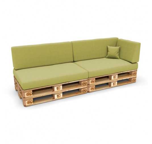 Set de 6 Coussins pour Palette, 2x 120x80 + 2x 120x40 + 60x40 + 40x40, Vert Lime