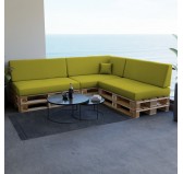 Set de 8 Coussins pour Palette, 3x 120x80 + 3x 120x40 + 60x40 + 40x40, Vert Lime