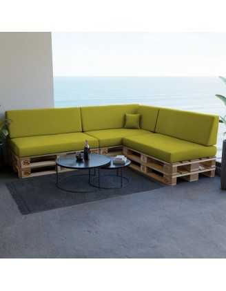 Set de 8 Coussins pour Palette, 3x 120x80 + 3x 120x40 + 60x40 + 40x40, Vert Lime