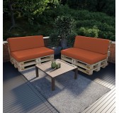 Coussin de Dossier pour Palette, 120x40x20/10 cm, Orange