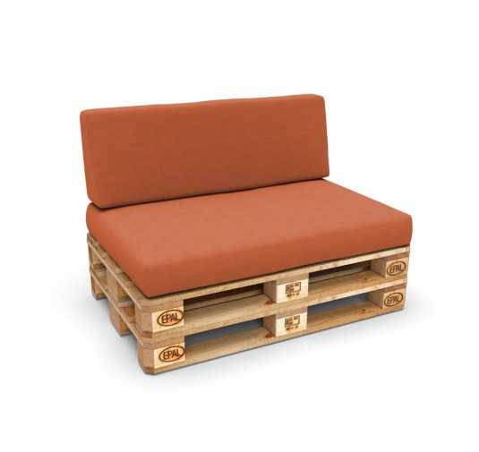 Set de 2 Coussins pour Palette 120x80 + 120x40, Orange