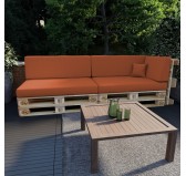 Set de 6 Coussins pour Palette, 2x 120x80 + 2x 120x40 + 60x40 + 40x40, Orange