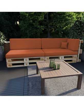 Set de 6 Coussins pour Palette, 2x 120x80 + 2x 120x40 + 60x40 + 40x40, Orange
