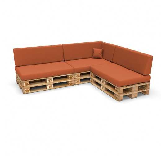 Set de 8 Coussins pour Palette, 3x 120x80 + 3x 120x40 + 60x40 + 40x40, Orange
