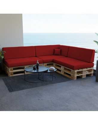 Coussin de Latéral pour Palette, 60x40x20/10 cm, Rouge