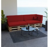Coussin de Latéral pour Palette, 60x40x20/10 cm, Rouge