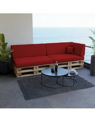 Coussin de Latéral pour Palette, 60x40x20/10 cm, Rouge