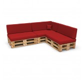 Set de 8 Coussins pour Palette, 3x 120x80 + 3x 120x40 + 60x40 + 40x40, Rouge