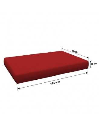 Set de 8 Coussins pour Palette, 3x 120x80 + 3x 120x40 + 60x40 + 40x40, Rouge