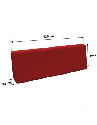 Set de 8 Coussins pour Palette, 3x 120x80 + 3x 120x40 + 60x40 + 40x40, Rouge