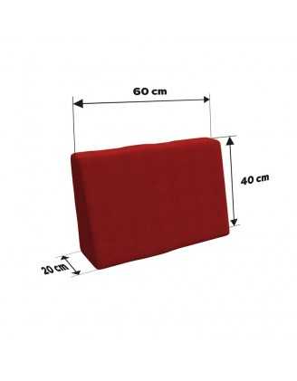 Set de 8 Coussins pour Palette, 3x 120x80 + 3x 120x40 + 60x40 + 40x40, Rouge