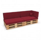 Set de 6 Coussins pour Palette, 2x 120x80 + 2x 120x40 + 60x40 + 40x40, Bordeaux Set de 6 Coussins pour Palette, 2x 120x80 + 2x 120x40 + 60x40 + 40x40, Bordeaux