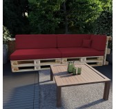Set de 6 Coussins pour Palette, 2x 120x80 + 2x 120x40 + 60x40 + 40x40, Bordeaux Set de 6 Coussins pour Palette, 2x 120x80 + 2x 120x40 + 60x40 + 40x40, Bordeaux