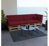 Set de 6 Coussins pour Palette, 2x 120x80 + 2x 120x40 + 60x40 + 40x40, Bordeaux Set de 6 Coussins pour Palette, 2x 120x80 + 2x 120x40 + 60x40 + 40x40, Bordeaux