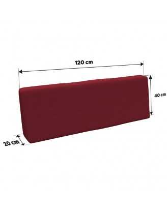 Set de 6 Coussins pour Palette, 2x 120x80 + 2x 120x40 + 60x40 + 40x40, Bordeaux