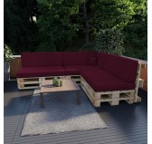 Coussin de Dossier pour Palette, 120x40x20/10 cm, Violet