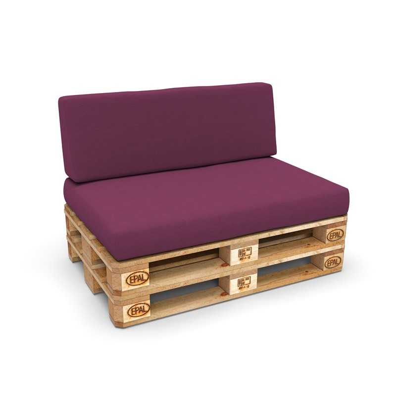 Set de 2 Coussins pour Palette 120x80 + 120x40, Violet